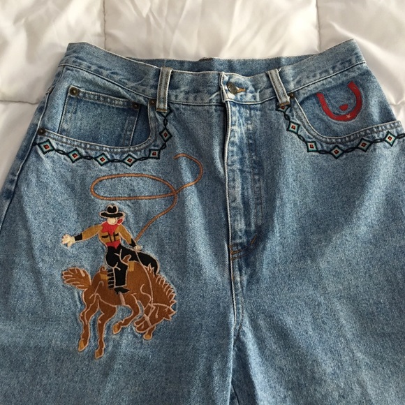 Cambridge Dry Goods Denim - Retro Cowboy Embroidered Jeans